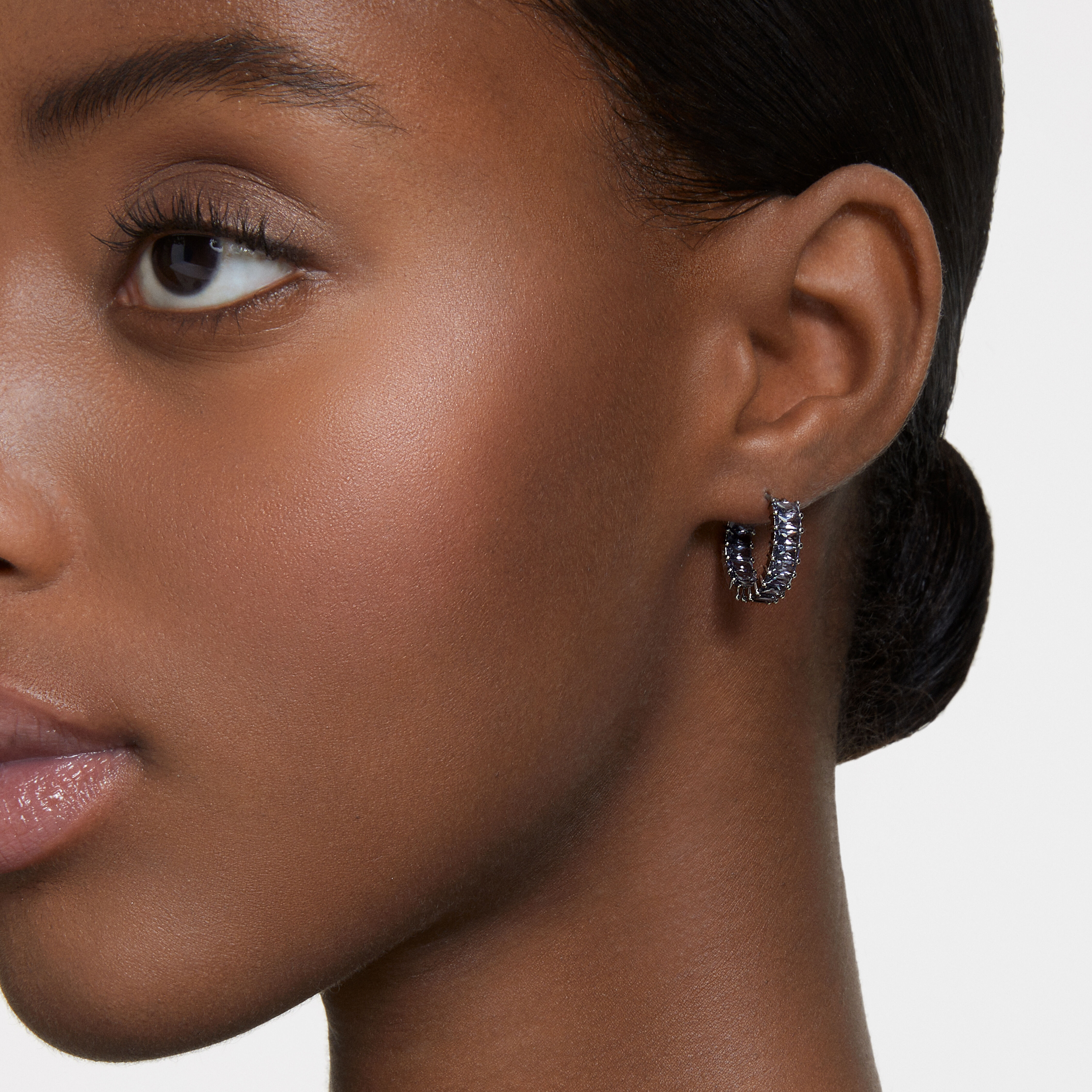 Swarovski crystal pave best sale hoop earrings