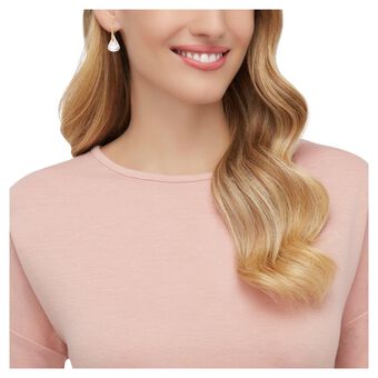 swarovski lunar drop earrings  pink  rose gold tone plated