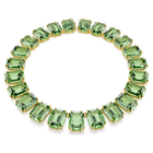 swarovski millenia tennis necklace octagon cut green gold tone plated