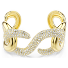 swarovski dextera cuff  round cut  white  gold tone plated