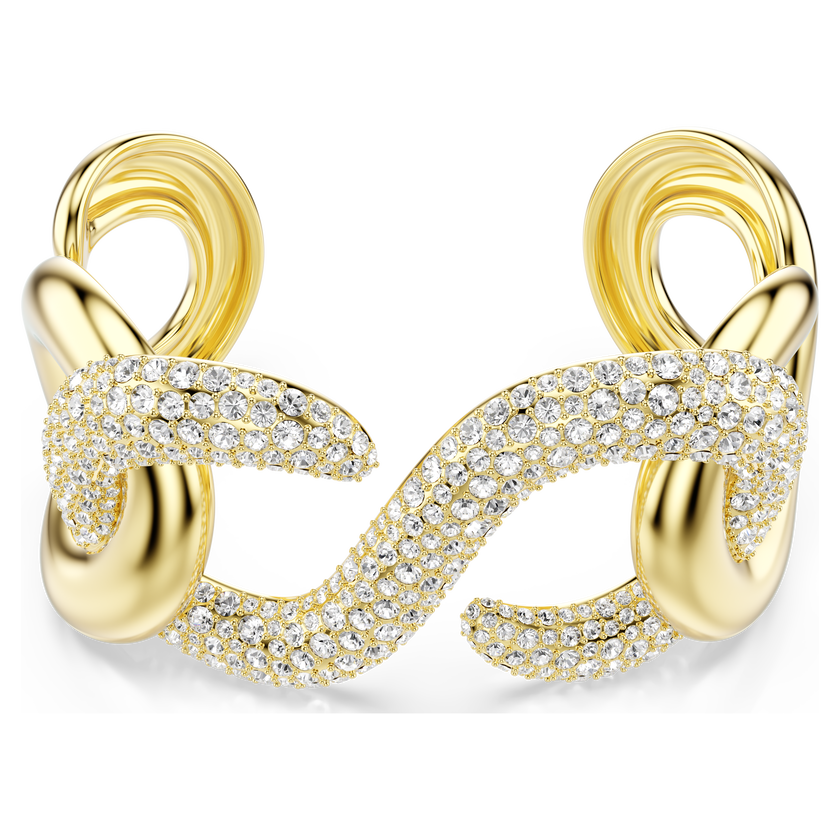 swarovski dextera cuff  round cut  white  gold tone plated