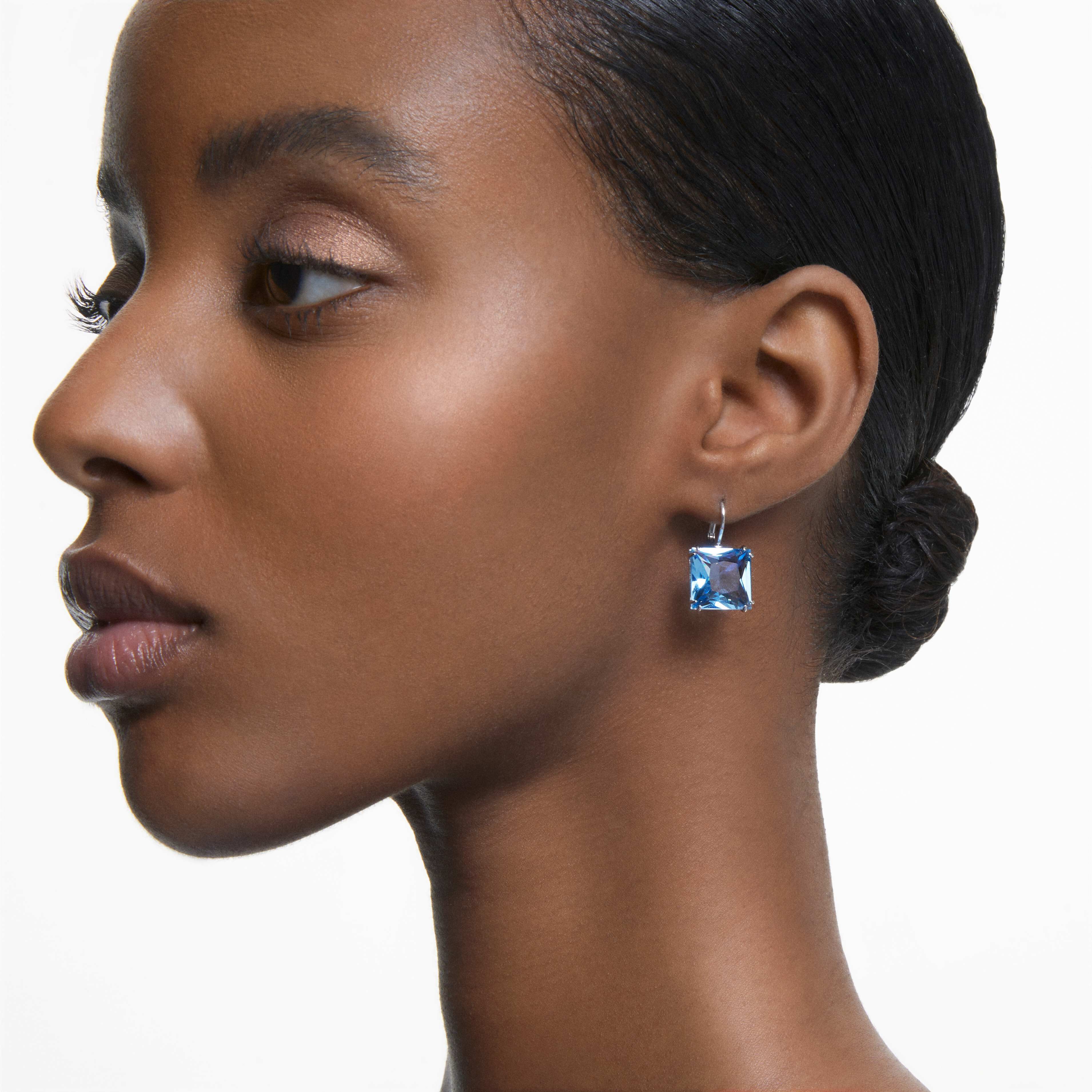 Blue square earrings cheap