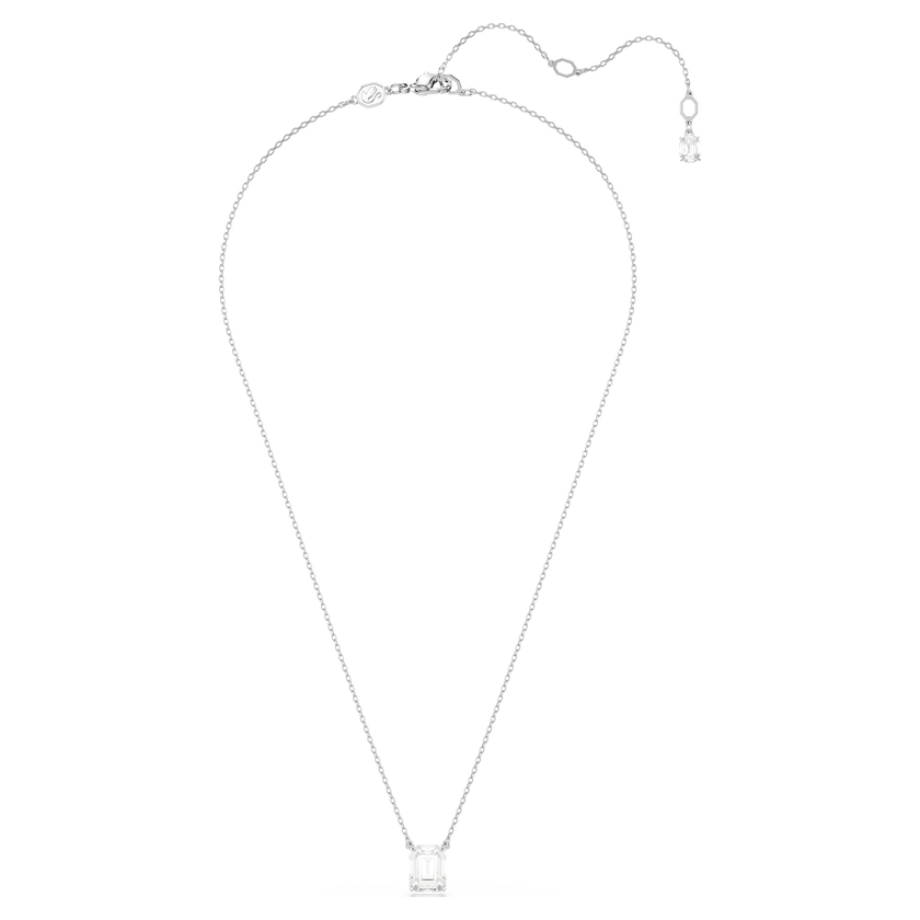 swarovski stilla pendant  octagon cut  white  rhodium plated