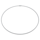 swarovski eternity tennis necklace  lab grown diamonds 3 ct tw  round shape  18k white gold
