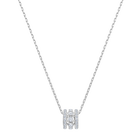 Further Pendant, White, Rhodium plated