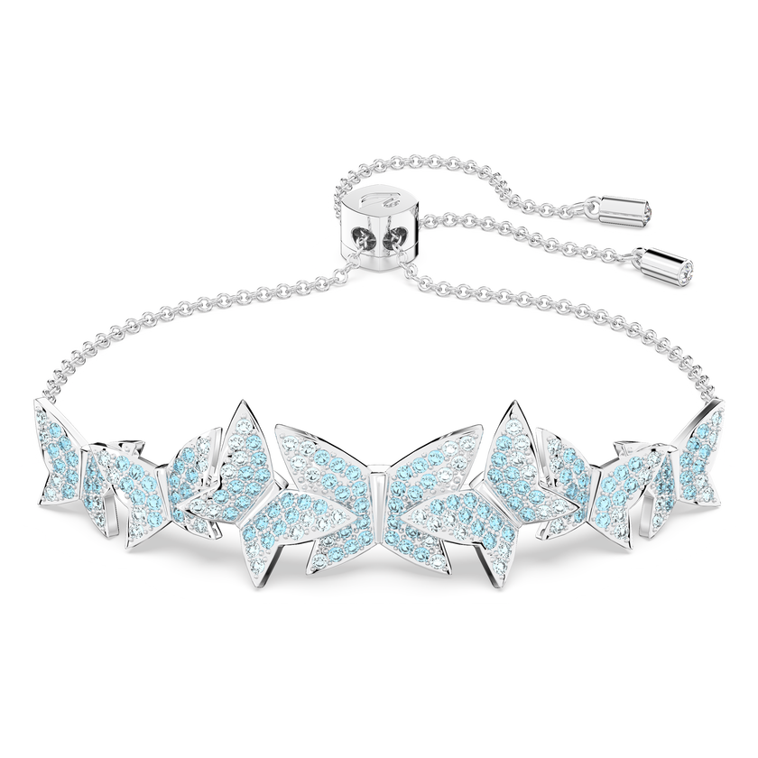 swarovski lilia bracelet  butterfly  blue  rhodium plated