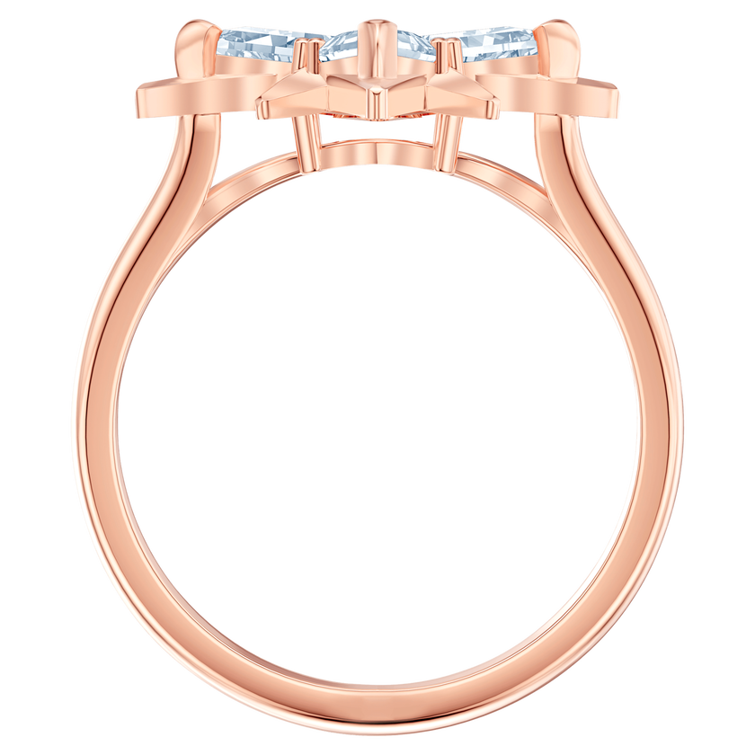 swarovski symbolic star motif ring  white  rose gold tone plated