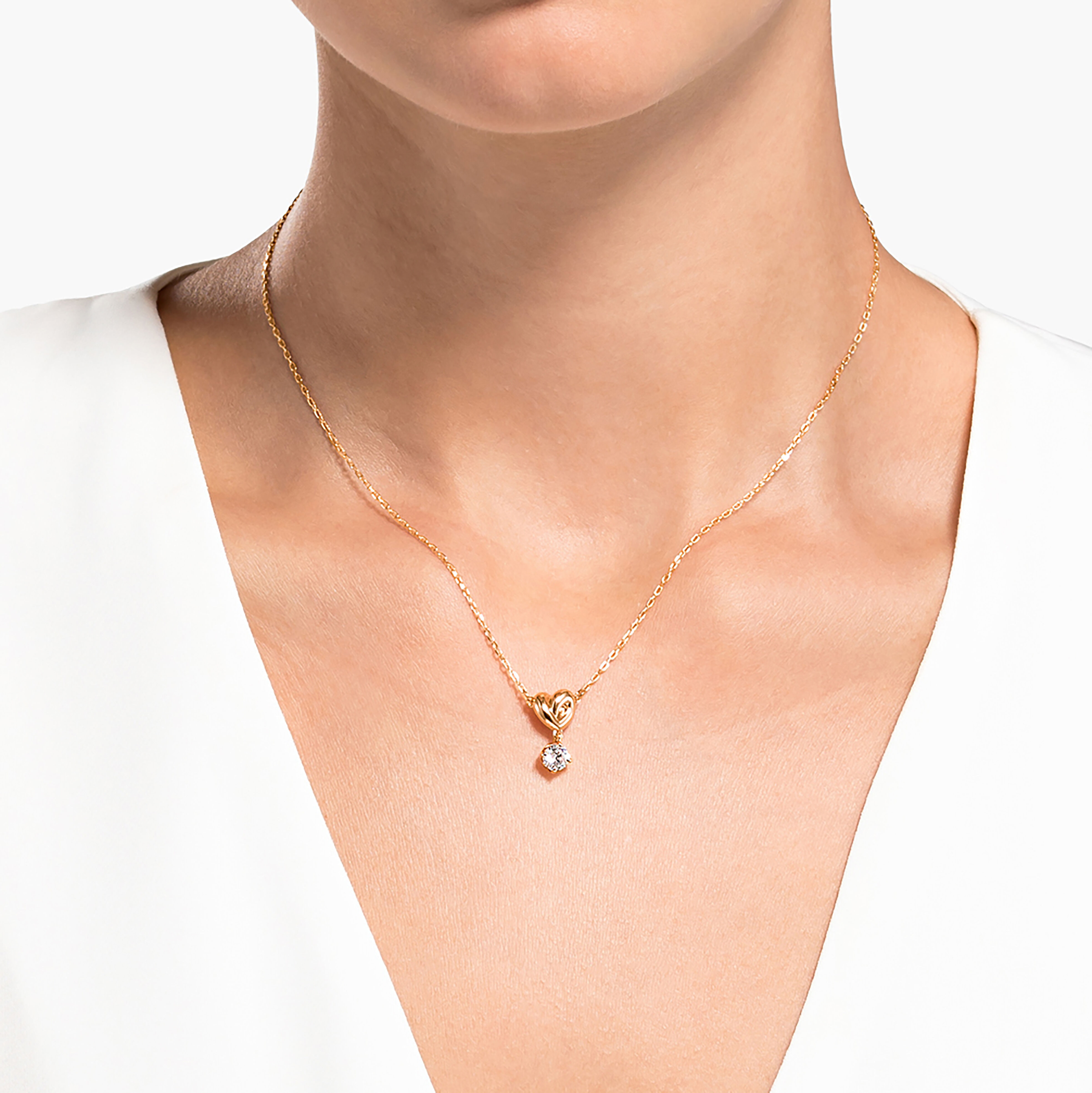 Buy Swarovski Lifelong Heart pendant, White, Rose gold-tone