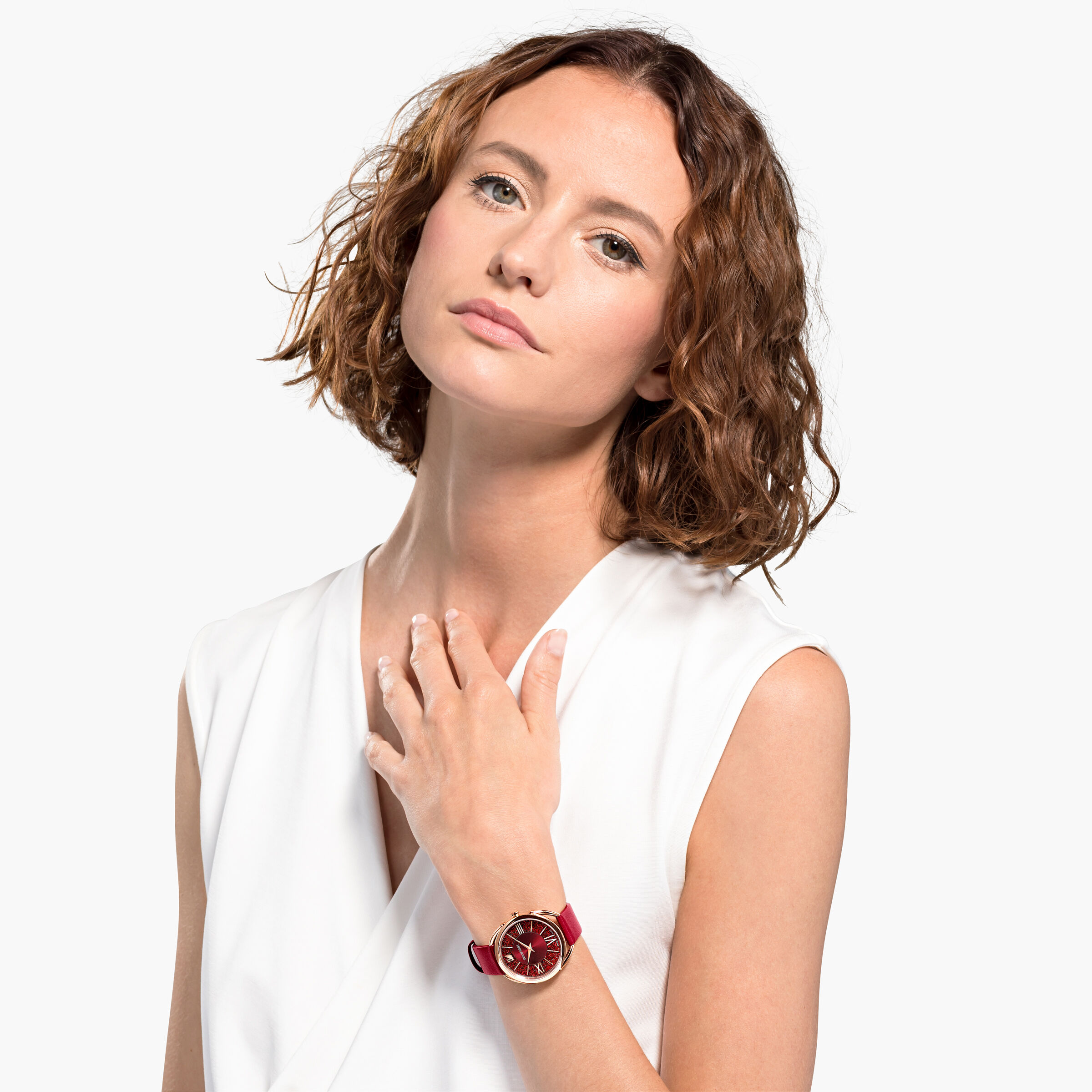 Swarovski red watch sales