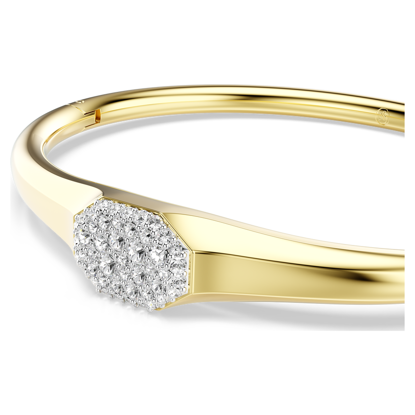 swarovski dextera bangle  round cut  white  gold tone plated