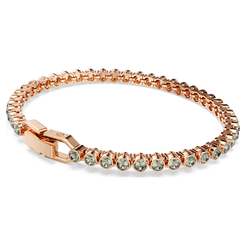 swarovski imber emily tennis bracelet  round cut  black  rose gold tone plated