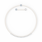 Treasure  Pearls Necklace, White, Rhodium plated