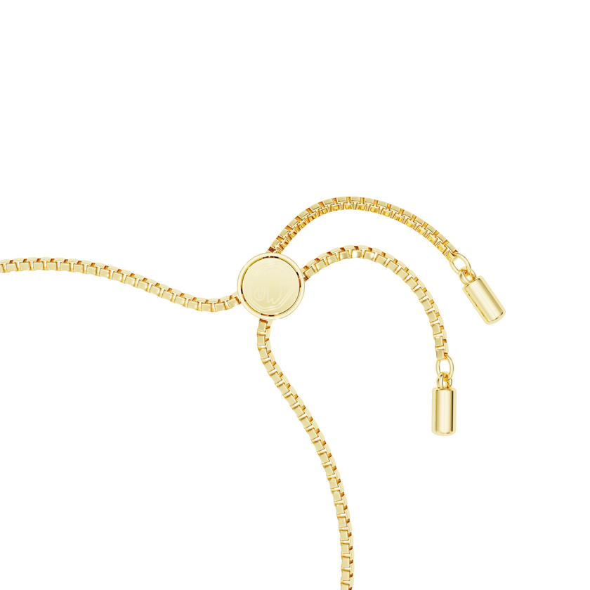 swarovski classica bracelet  round cut  interlocking  white  sterling silver  18k gold finish