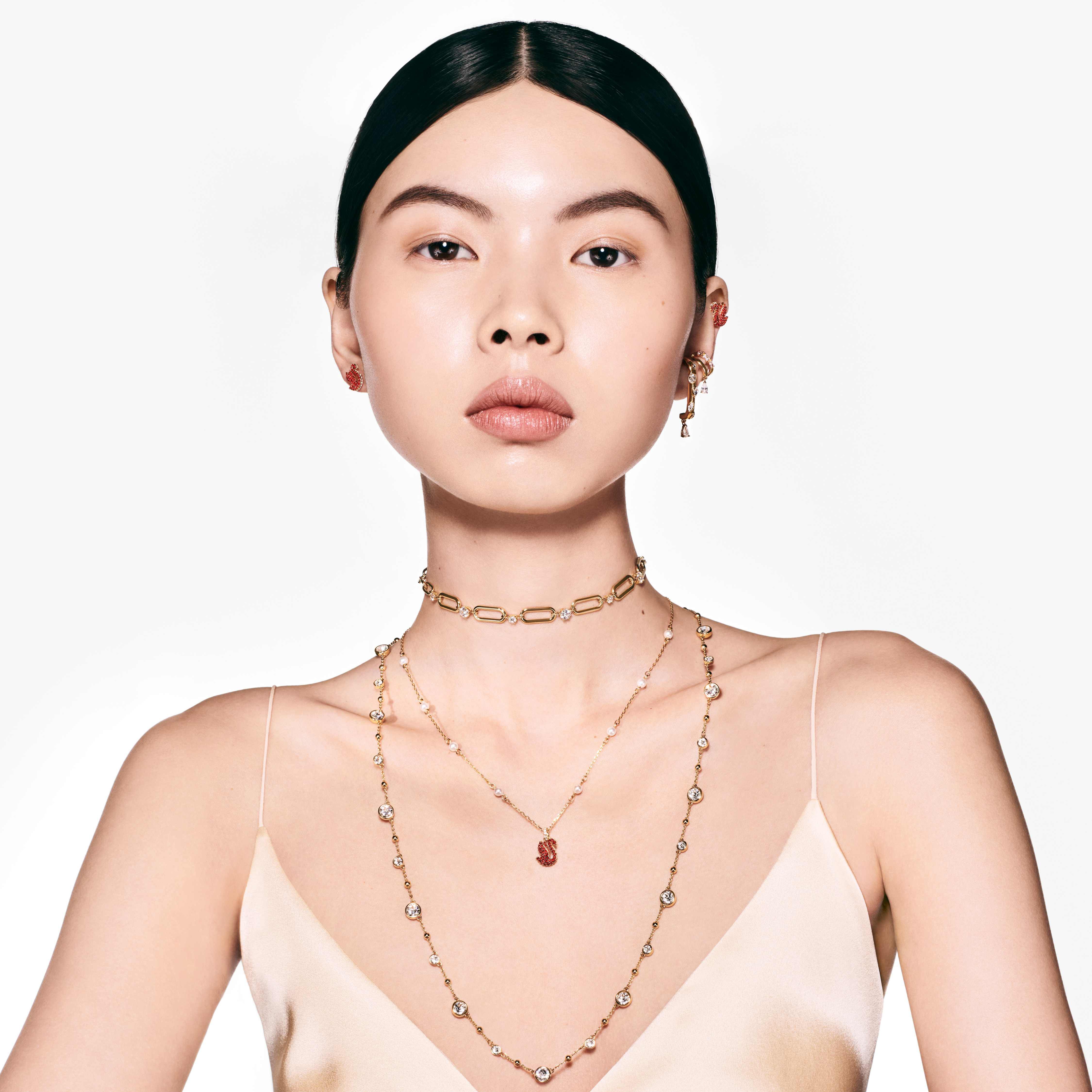 swarovski constella necklace  white  gold tone plated