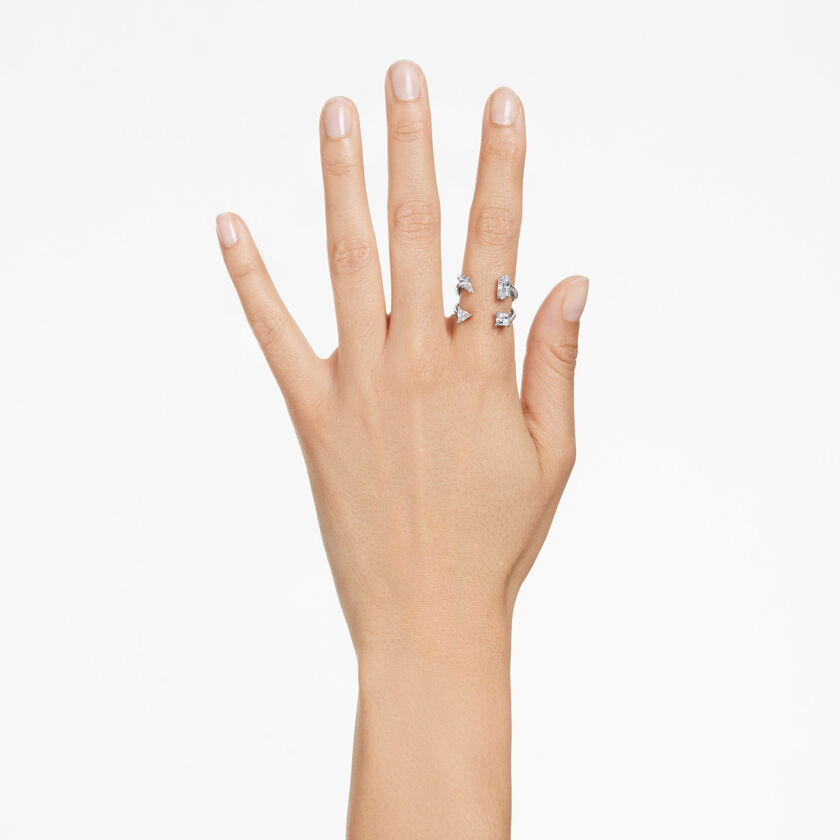 swarovski mesmera open ring  mixed cuts  white  rhodium plated