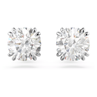 swarovski stilla stud earrings round cut white rhodium plated