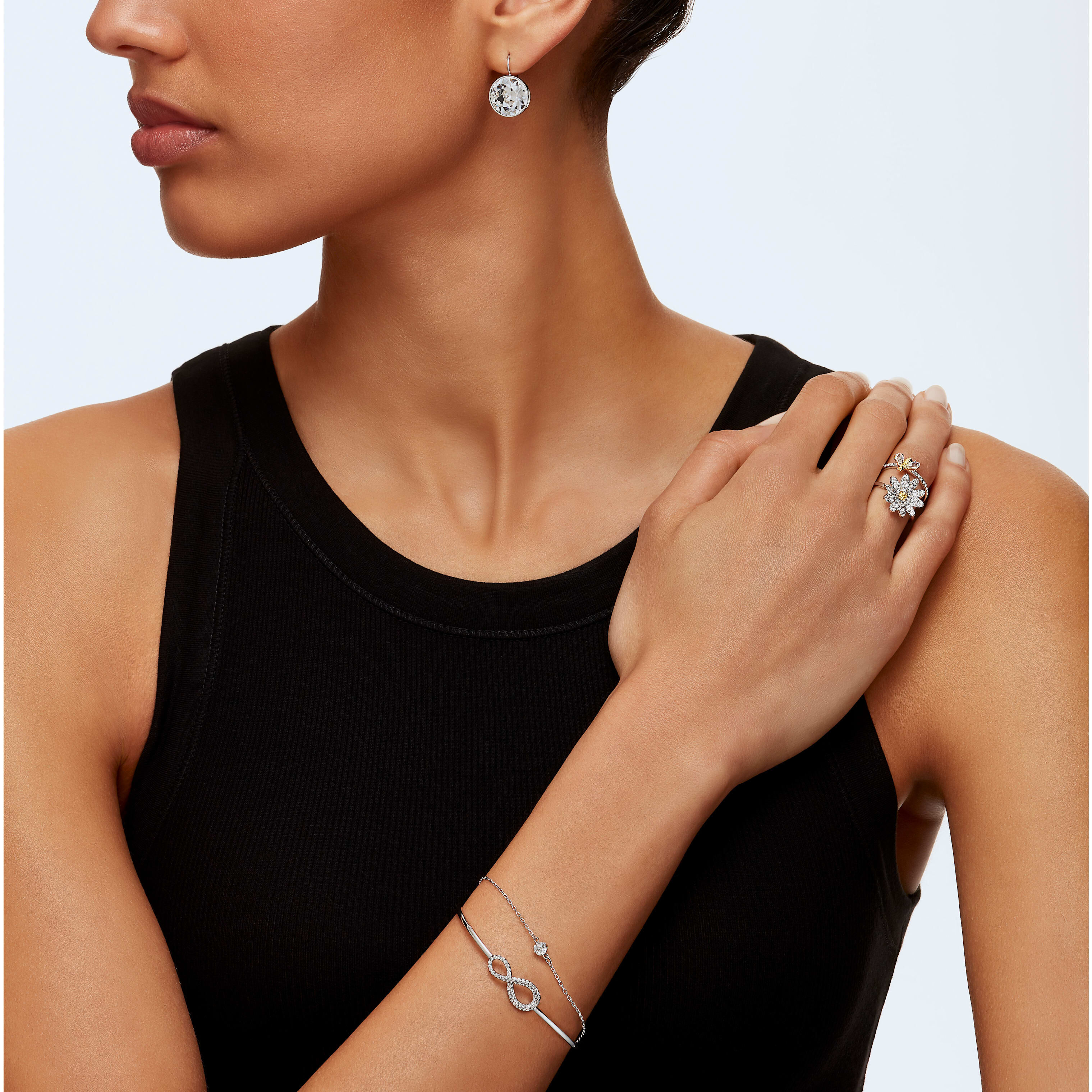 Buy Swarovski Eternal Flower Ring Set Yellow Mixed metal finish