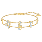 Pleasant Bracelet, White, Gold-tone plated