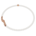 swarovski nice necklace feather white rose gold tone plated