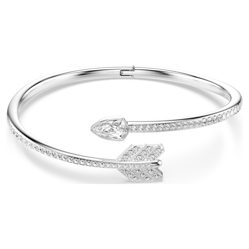 swarovski idyllia bangle  mixed cuts  arrow  white  rhodium plated