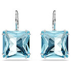 swarovski millenia earrings square cut crystal blue rhodium plated