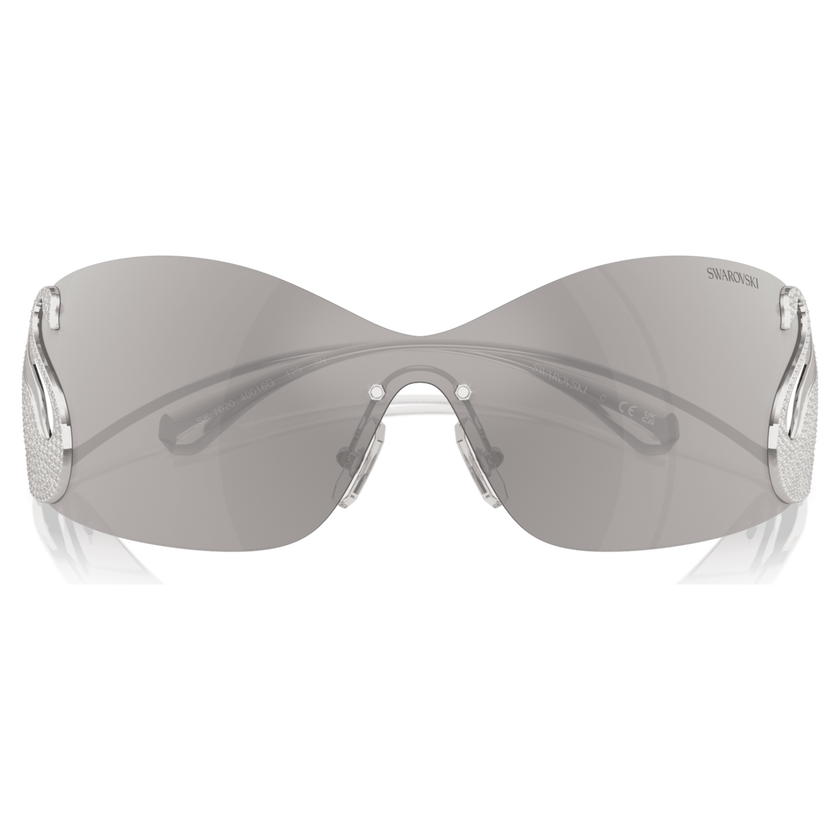 swarovski sunglasses  mask  swan  sk7020  silver tone