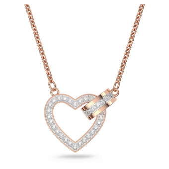 swarovski lovely necklace  heart  white  18k rose gold finish