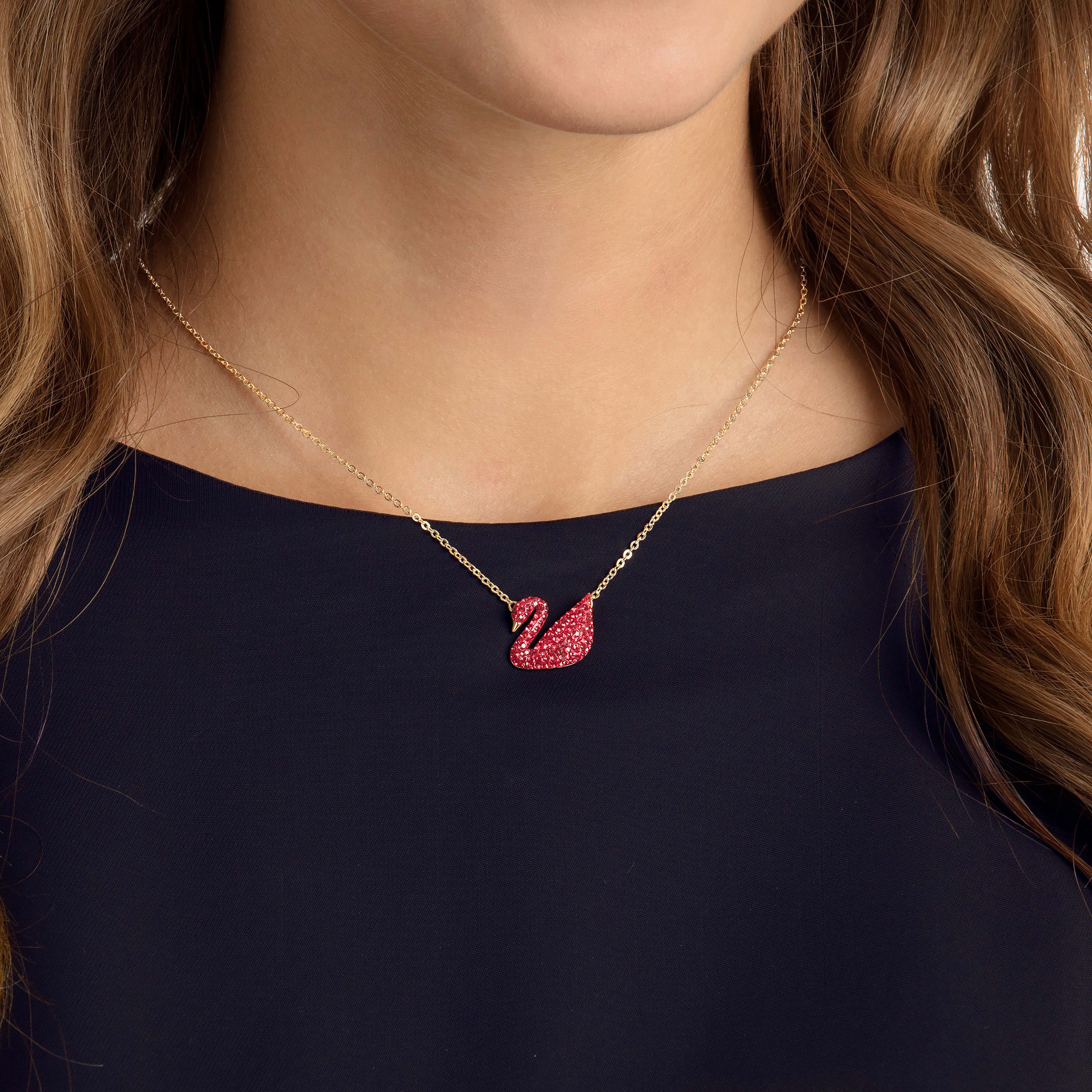 Swarovski swan discount pendant necklace