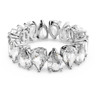 Vittore Pear Ring, White, Rhodium plated