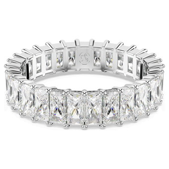 swarovski matrix ring  baguette cut  white  rhodium plated