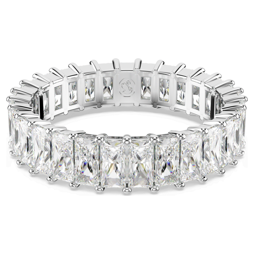 swarovski matrix ring  baguette cut  white  rhodium plated