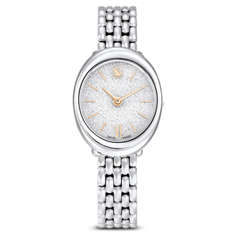 swarovski imber oval watch  swiss made  metal bracelet  silver tone  stainless steel