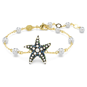 swarovski idyllia bracelet  crystal pearls  starfish  multicolored  gold tone plated