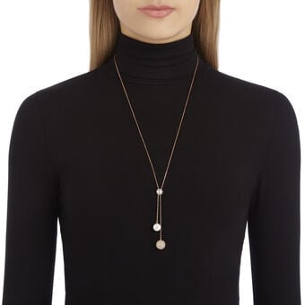 swarovski forward y necklace  white  rose gold tone plated