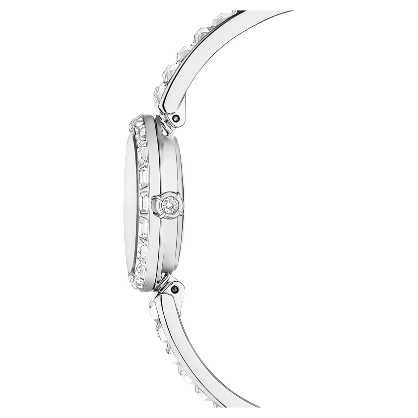 swarovski matrix bangle watch  swiss made  crystal bracelet  white  stainless steel