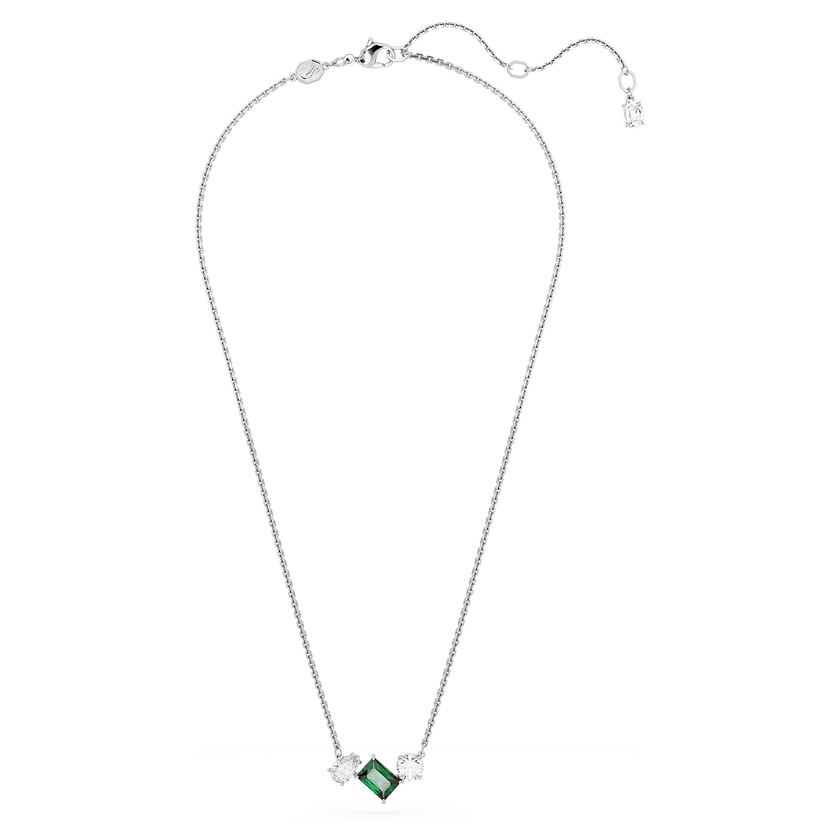 swarovski mesmera pendant  mixed cuts  green  rhodium plated