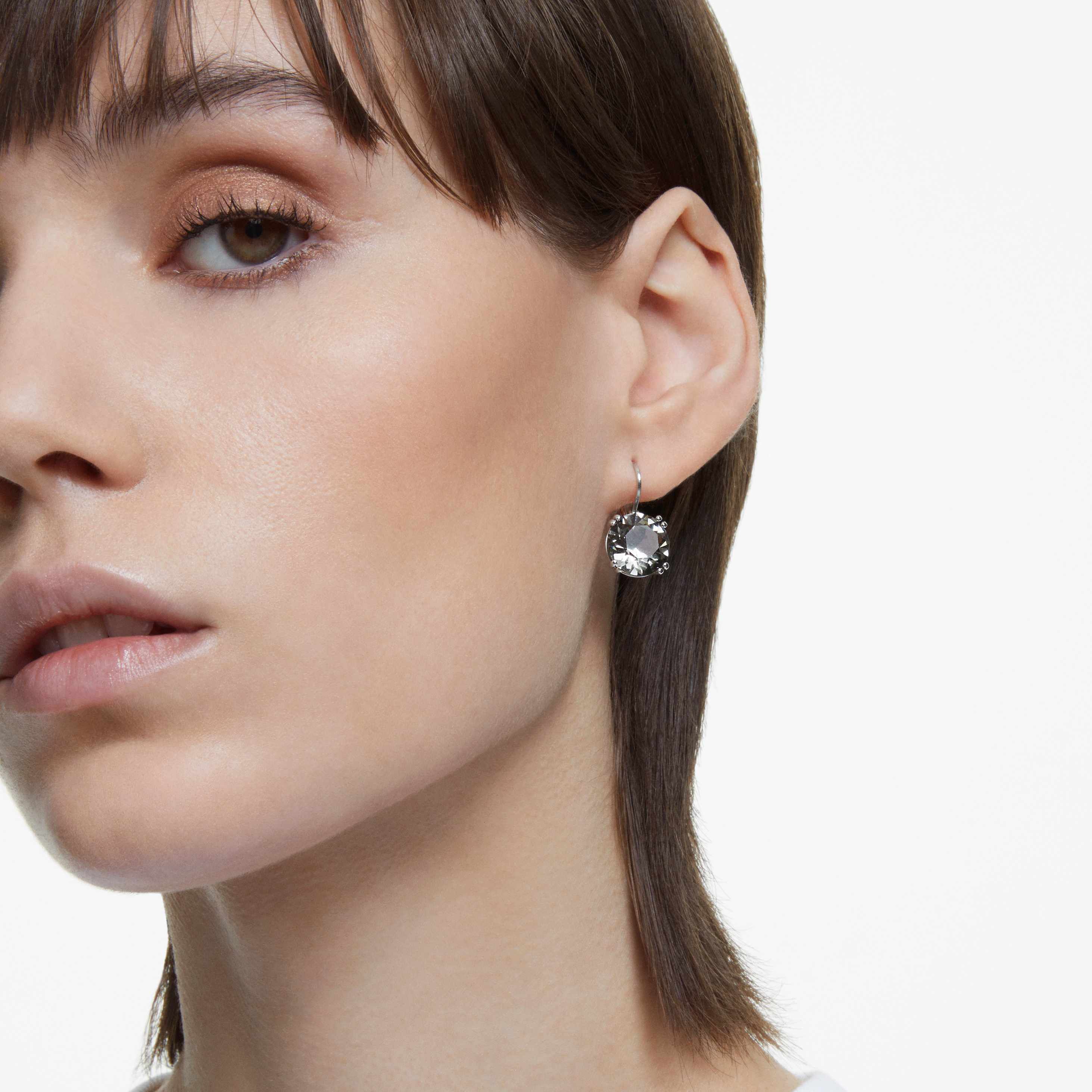 Buy Swarovski Millenia earrings Round cut crystal Black Rhodium