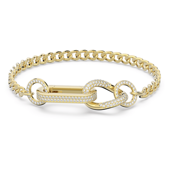 swarovski dextera bracelet  pav   mixed links  white  gold tone plated