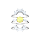 Sunshine Ring Set, White, Rhodium plating