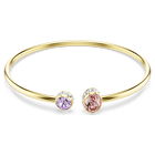 swarovski chroma bangle  mixed cuts  multicolored  gold tone plated