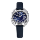 Duo Watch, Leather Strap, Blue, Stainless Steel