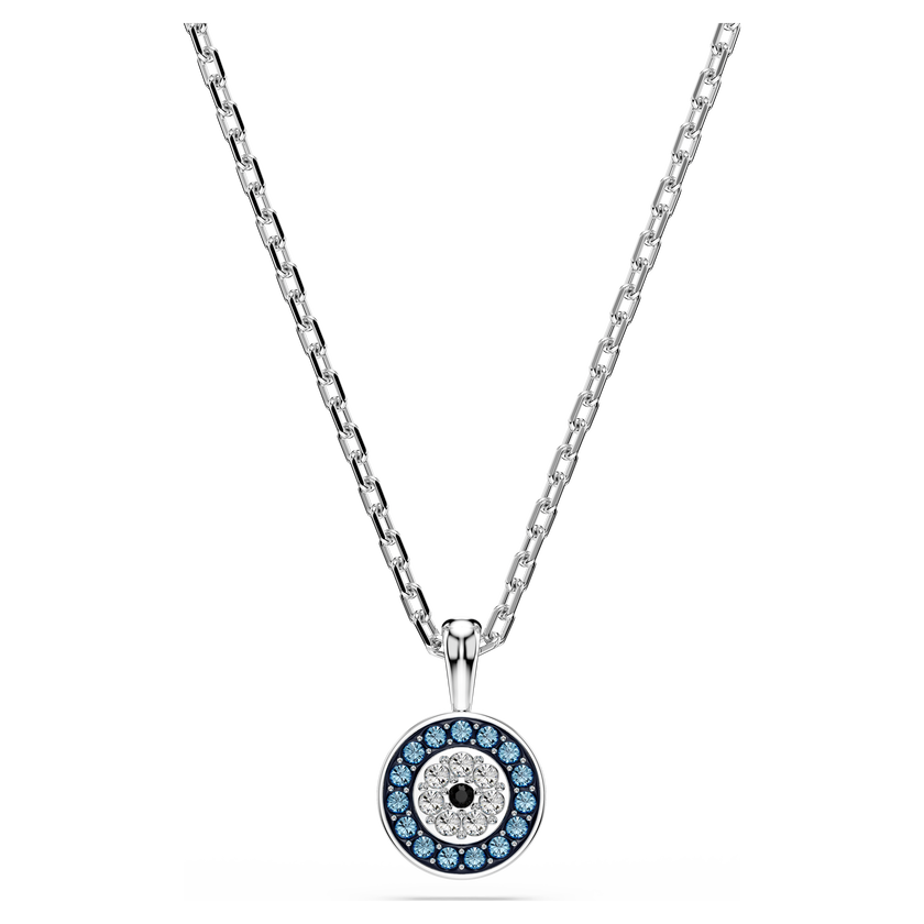 swarovski luckily pendant  pav   eye  blue  rhodium plated