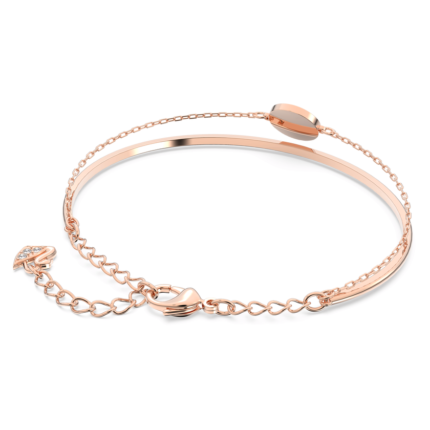swarovski ginger bangle  white  rose gold plated