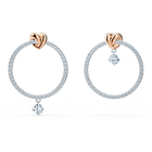 swarovski lifelong heart hoop pierced earrings white mixed metal finish