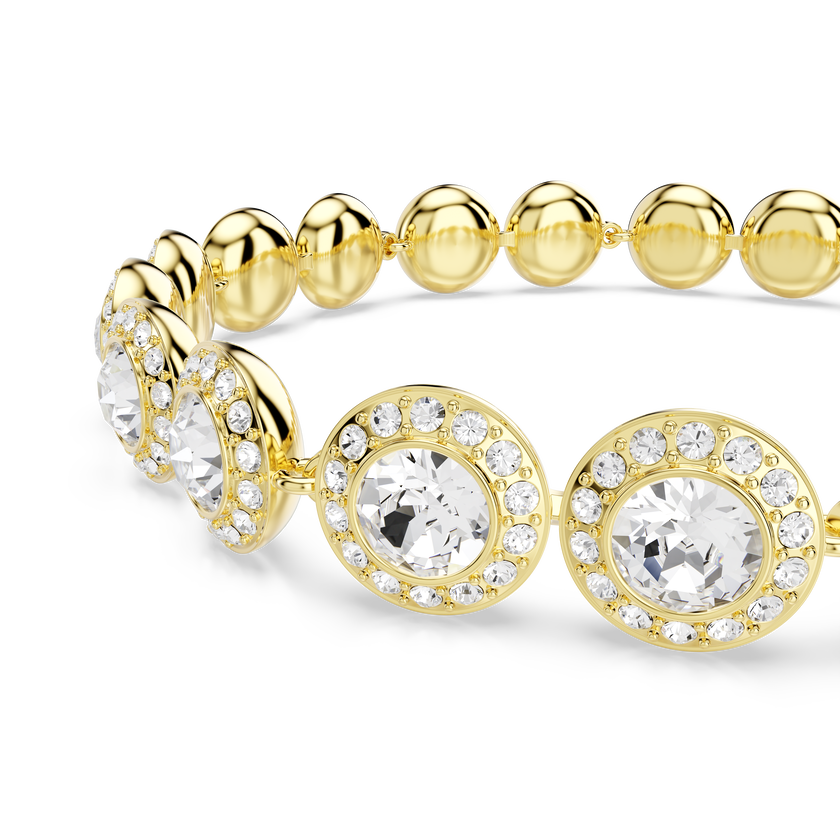 swarovski una angelic set  set  3   round cut  white  gold tone plated