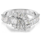 swarovski matrix ring baguette cut knot white rhodium plated
