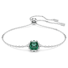 swarovski birthstone bracelet square cut may green rhodium plated
