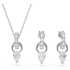 swarovski mesmera set pear cut round cut white rhodium plated