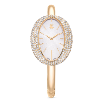swarovski imber bangle watch  swiss made  metal bracelet  gold tone  champagne gold tone finish