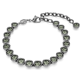 swarovski imber tennis bracelet  round cut  black  ruthenium plated